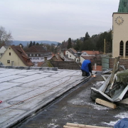 Abschotten der Klappdämmbahnen